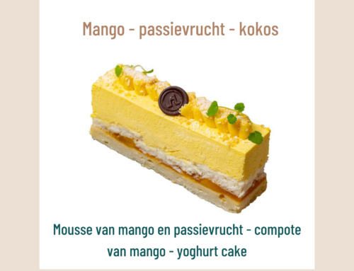 Taartje van de maand mei 2025: mango, passievrucht en kokos